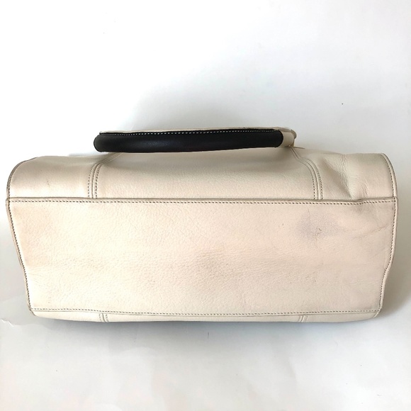 Cole Haan Cream & Black Leather Tote